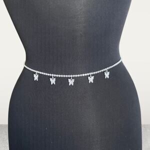 Butterfly Rhinestone Waist Chain